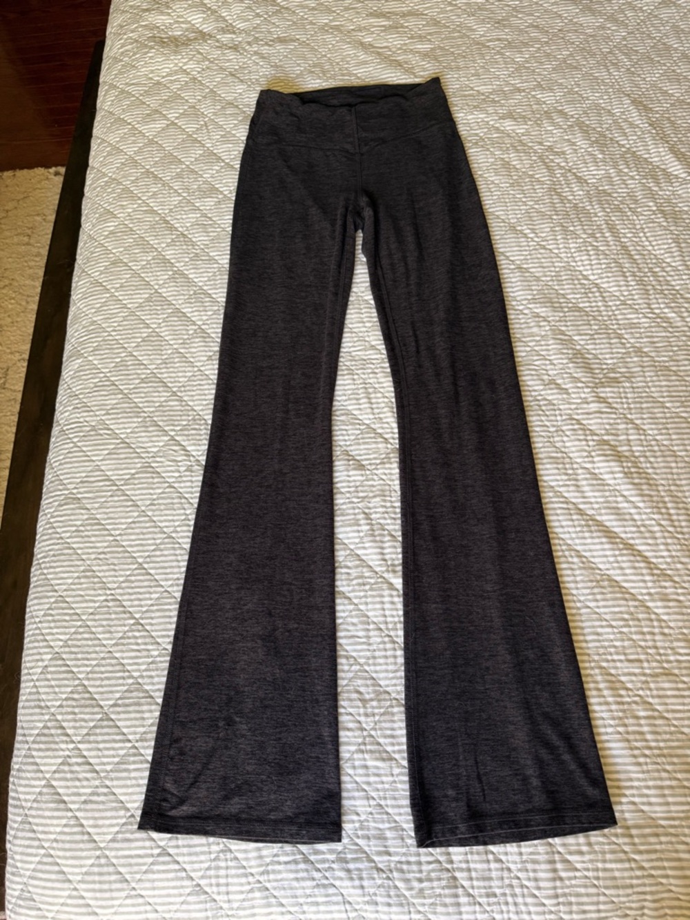 Fabletics Heather Dark Charcoal Gray Flare Leggings